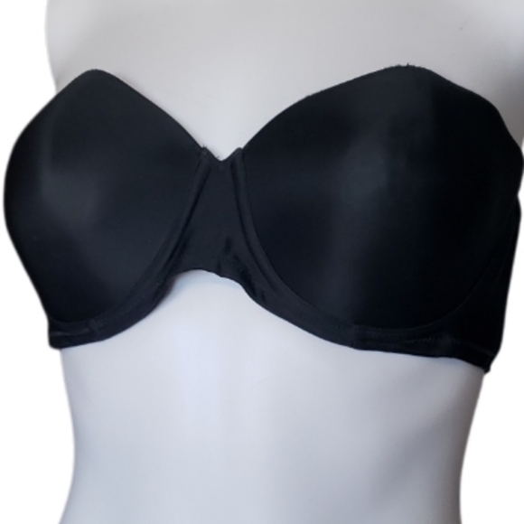Cabernet Strapless Full Coverage Underwire Black Bra Women’s Size 36C. - Picture 1 of 15